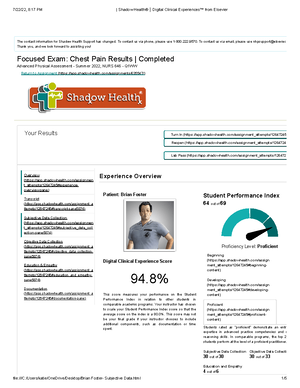 Brian Foster- Documentation - 7/22/22, 8:21 PM | Shadow Health ...