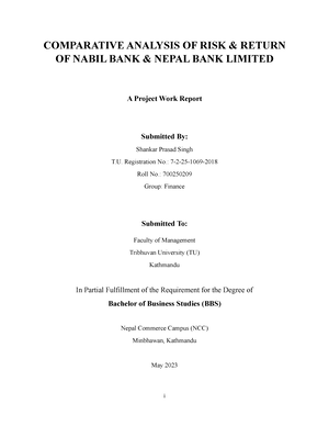 thesis on financial analysis of nabil bank