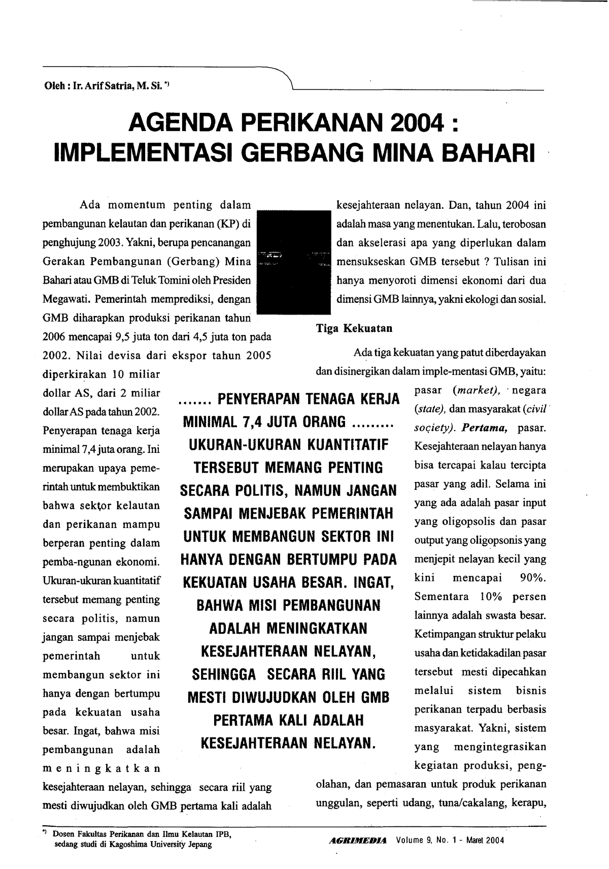 Arif Satria - Jurnal Ilmu Pengantar Pertanian - Oleh : Ir. Arif Satria ...