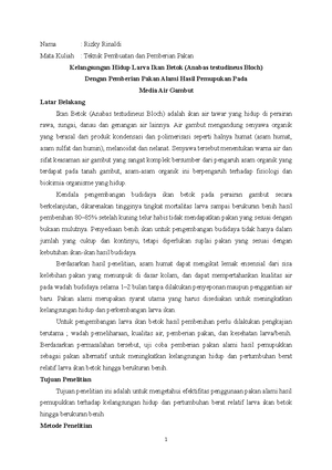 Makalah Budidaya Ikan Hias - BAB I PENDAHULUAN A. Latar Belakang Ikan ...