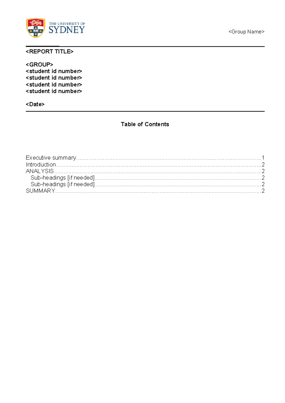 Report template BUSS1020