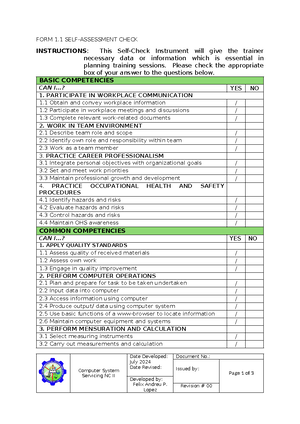 Computer System Servicing CBLM From 1-4 - Identifying Training Gaps ...