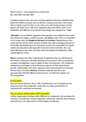 Week two biology - Lecture notes 2 - Week two – Cell Biology Nuclei and ...