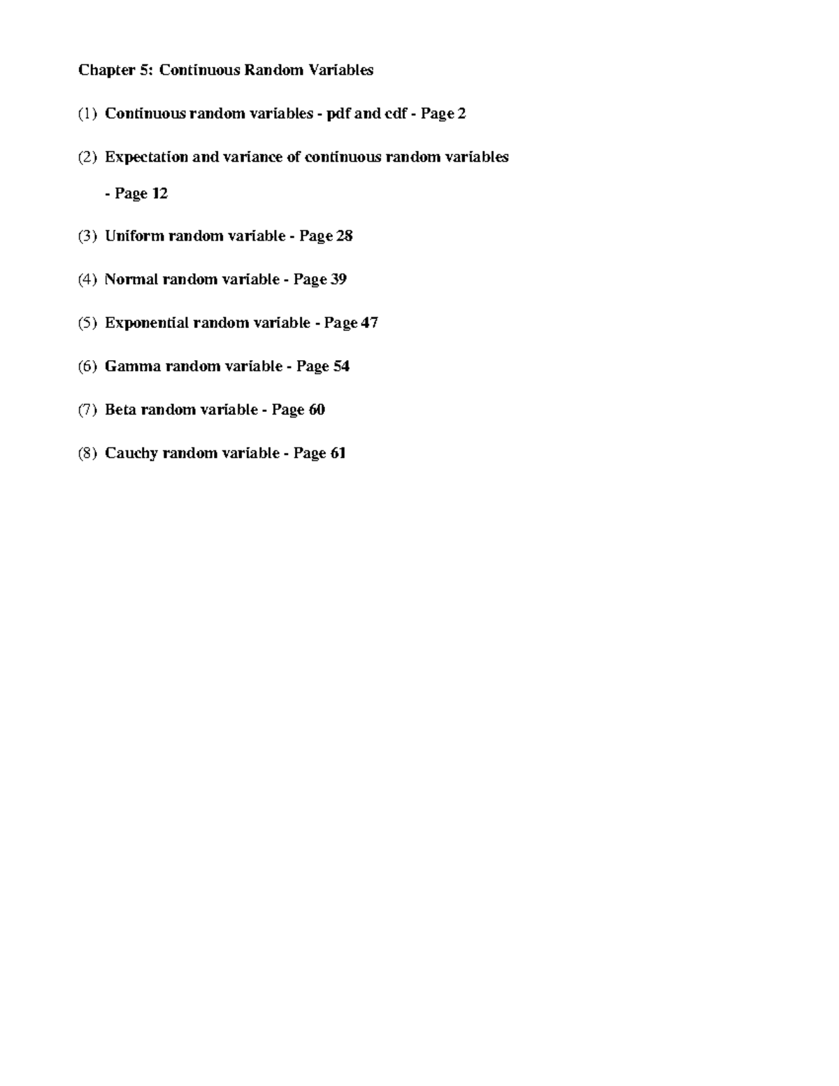 St2131 5 - Chapt 5 notes - Chapter 5: Continuous Random Variables (1 ...
