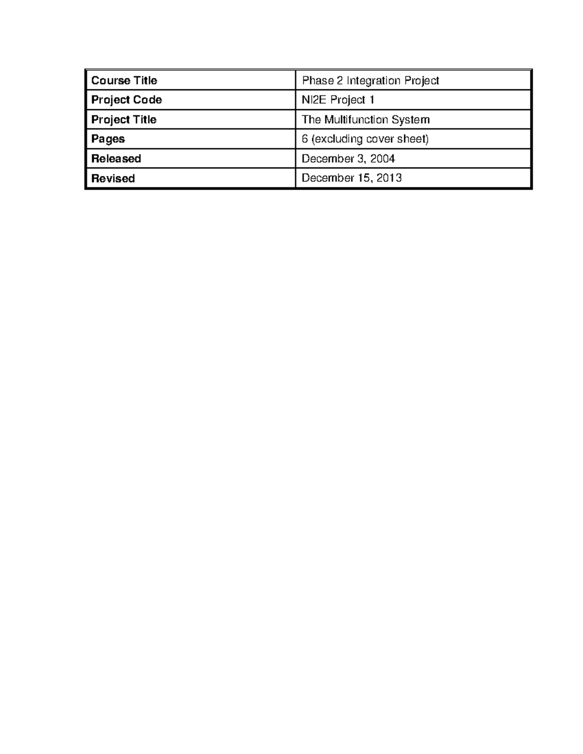 420-NP2-IDE v2-0 Project 1 2013-1215 - Course Title Phase 2 Integration ...