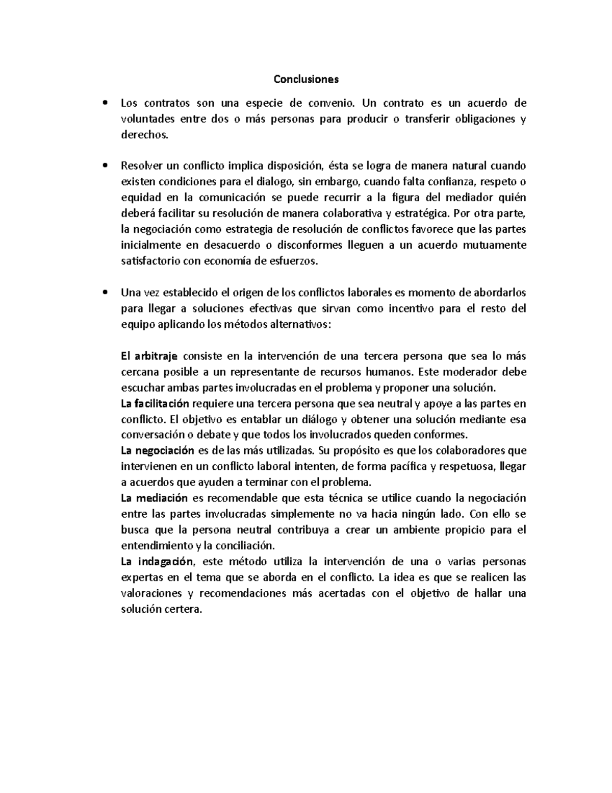 Conclusiones - Colclusiones - Conclusiones Los contratos son una ...