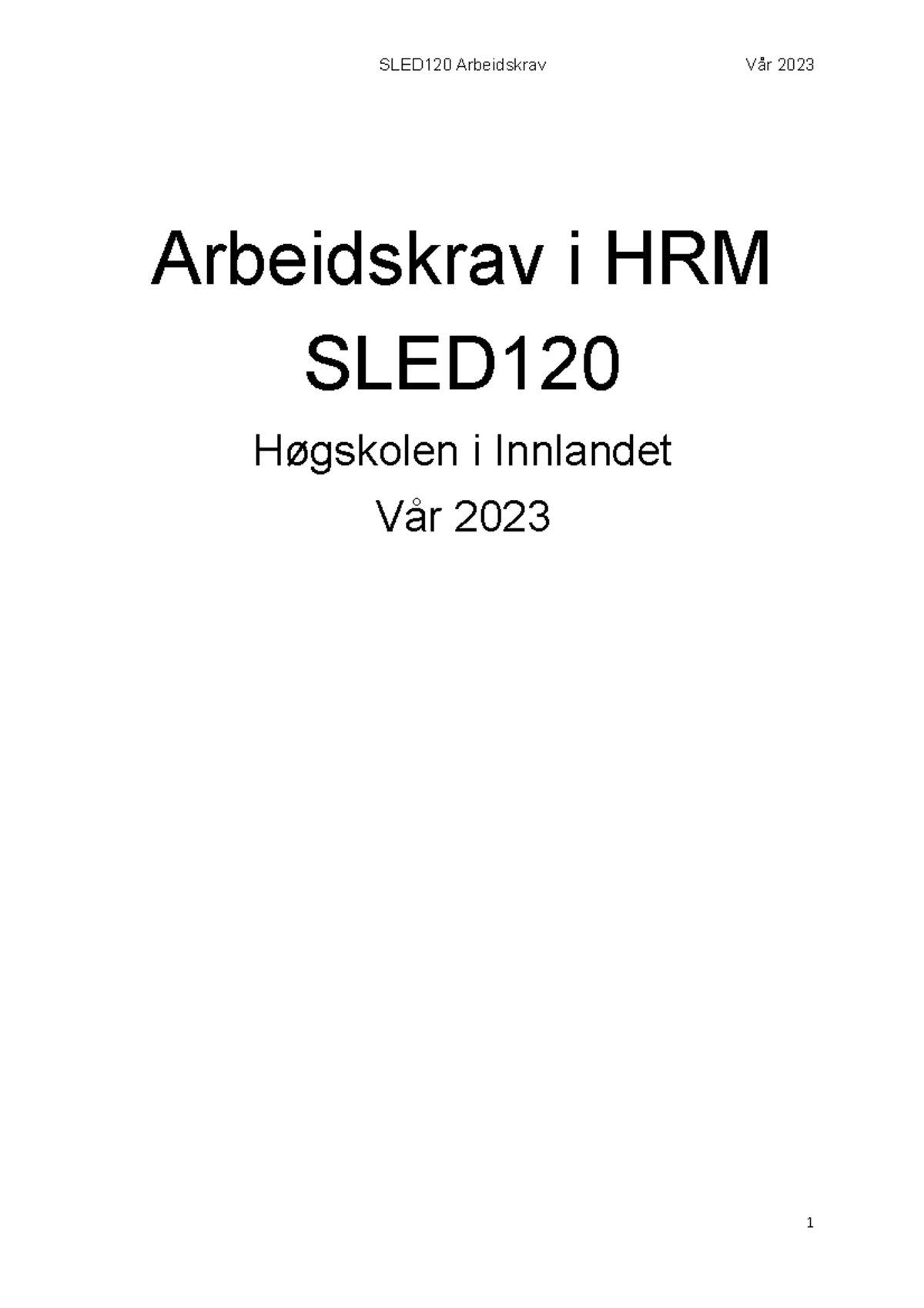 Arbeidskrav I HRM - Obligatorisk Innlevering I HRM. - Arbeidskrav I HRM ...