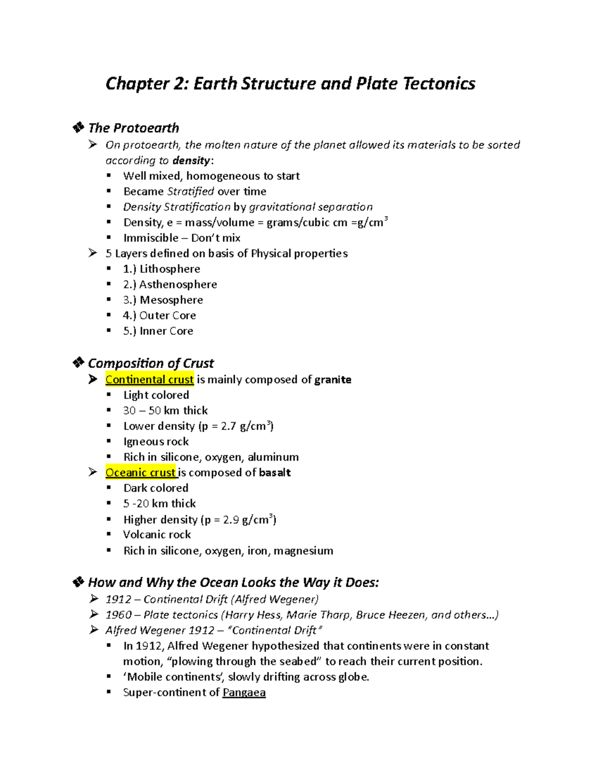 Oceanography Chapter 2 - Chapter 2: Earth Structure And Plate Tectonics ...