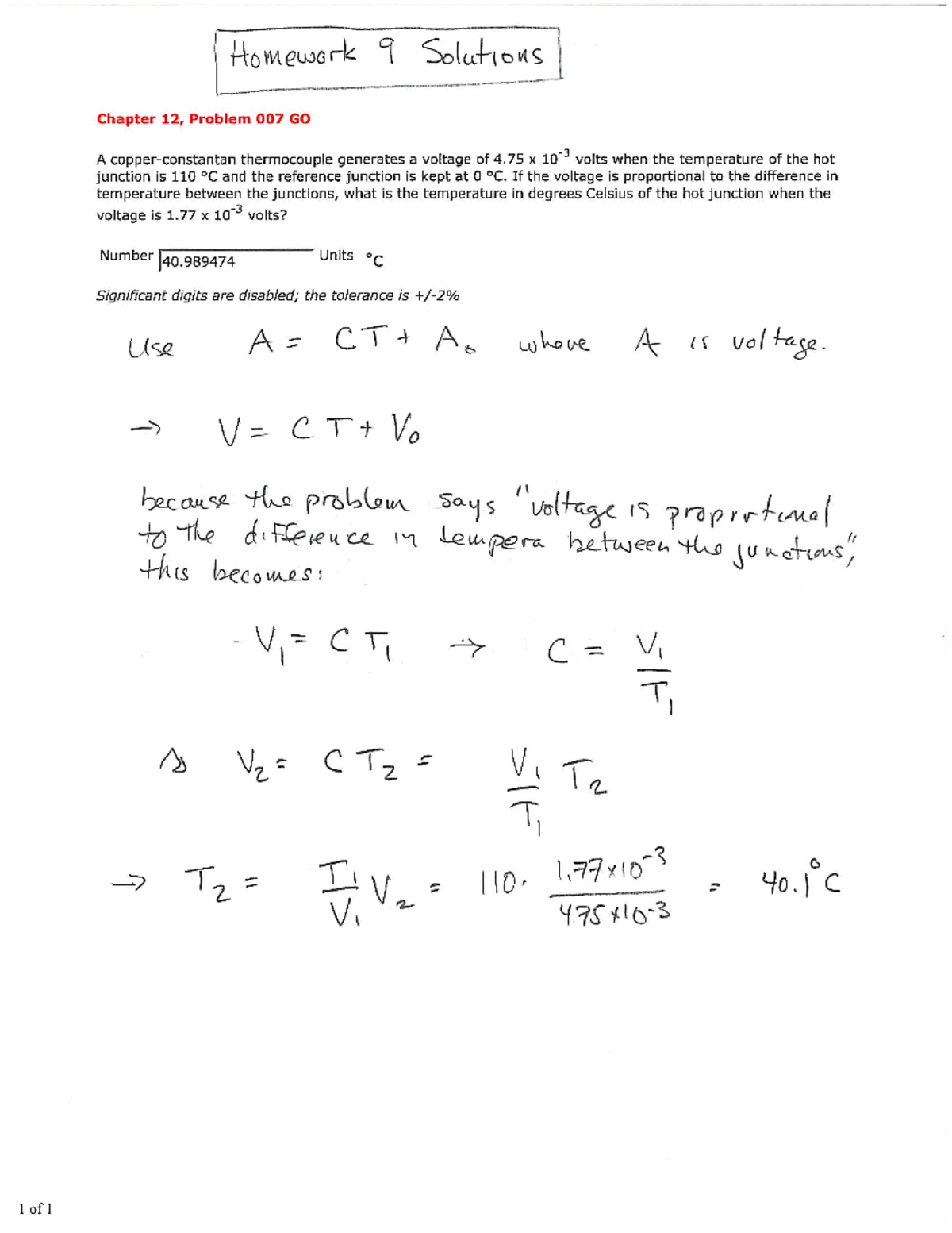 Homework 9 Solutions - HW 9 key - PHYS1512000A - Studocu