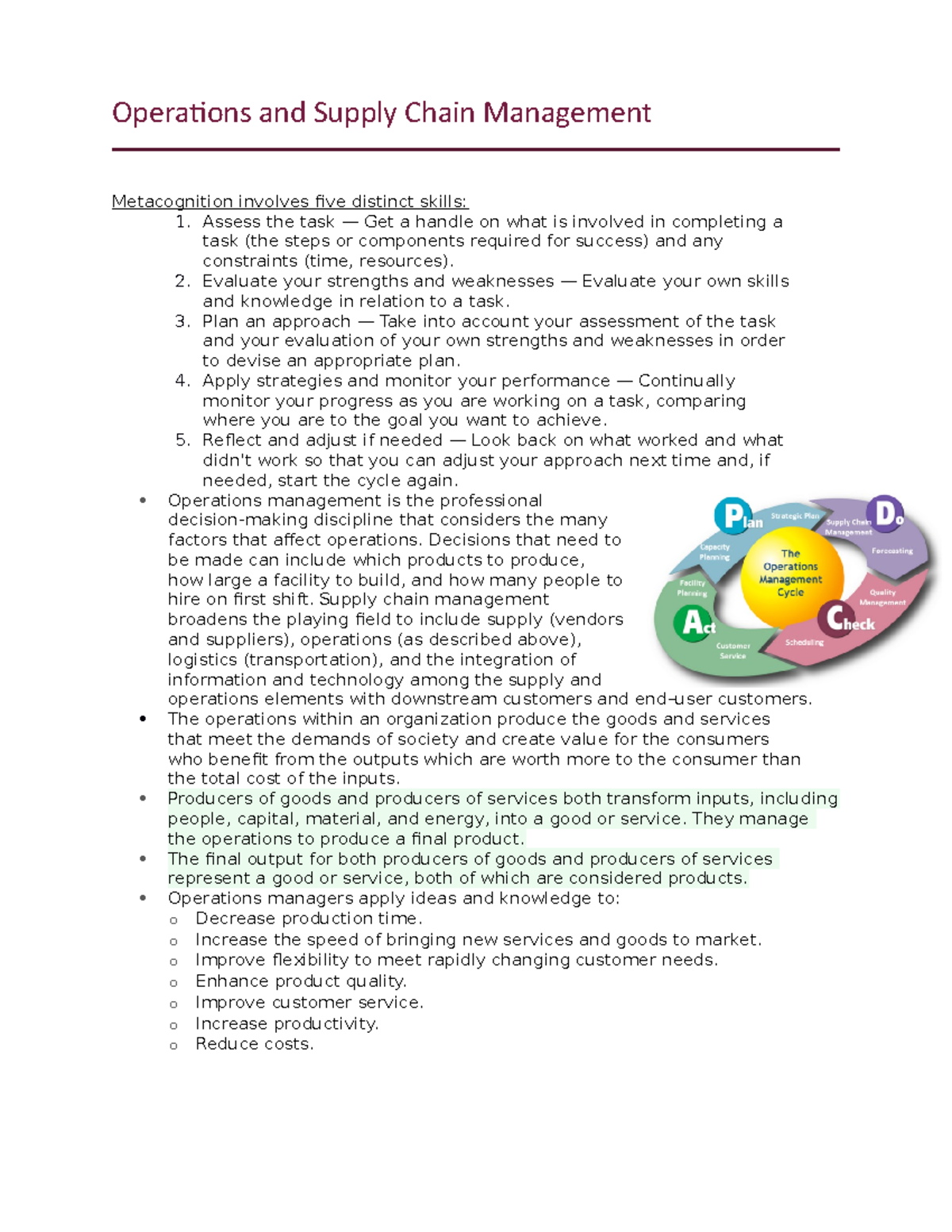 Operations and Supply Chain Management - Operations and Supply Chain ...