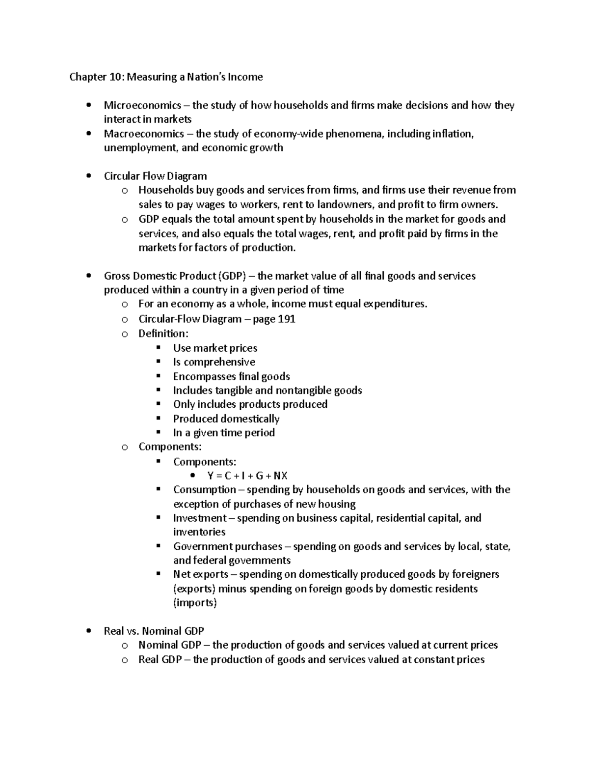 Chapter 10- Measuring A Nation S Income - Chapter 10: Measuring A ...