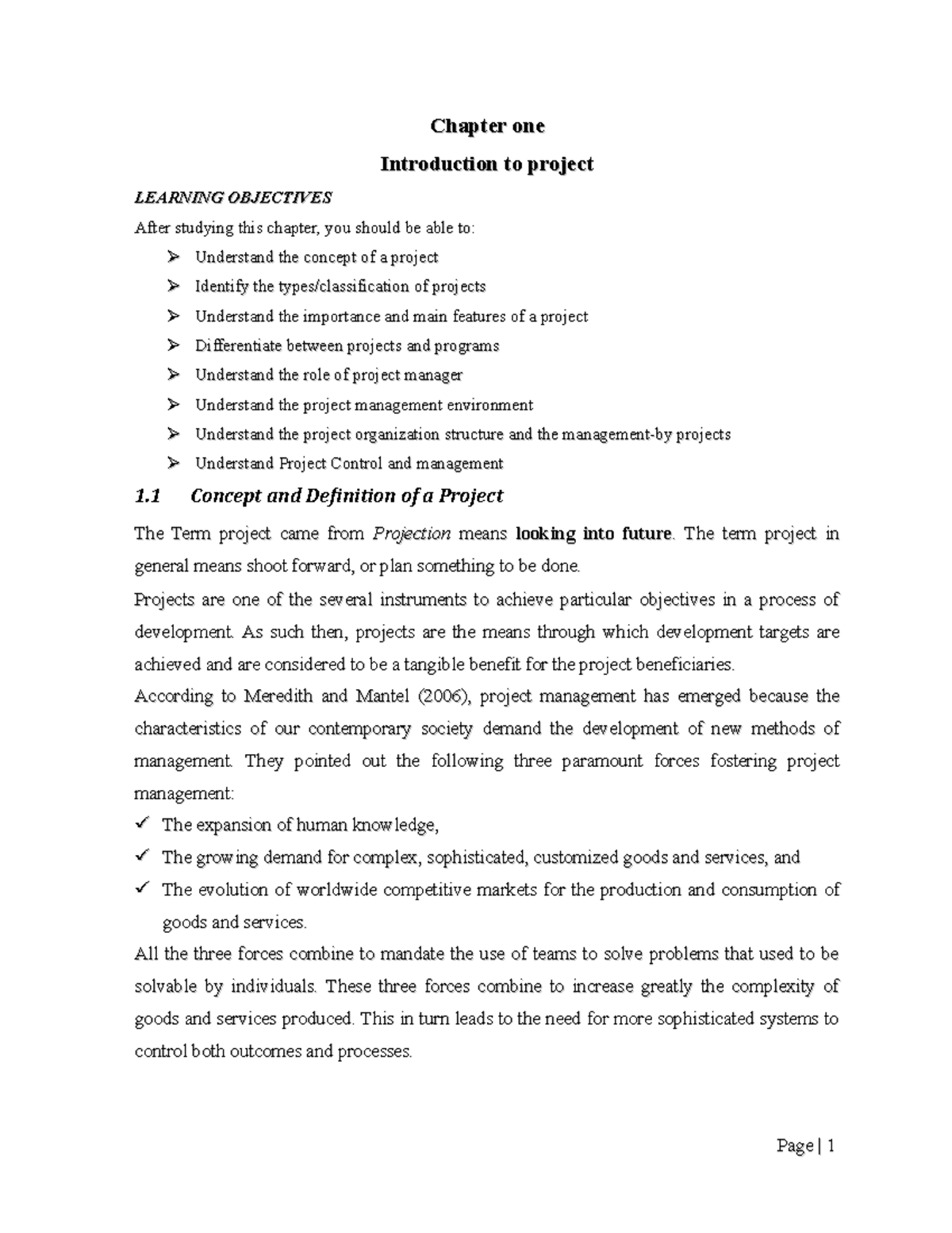 Ch 1 project analysis - Chapter oneChapter one Introduction to ...