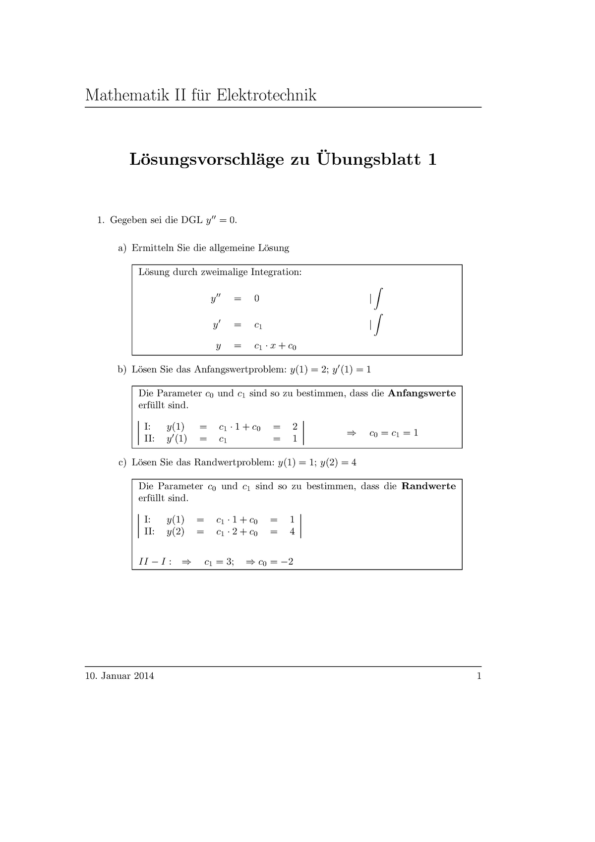 Eit2 Loesung 1 Von Uebung 1 Differential Gleichungen L ̈osungsvorschl ̈age Zu ̈ Ubungsblatt 1