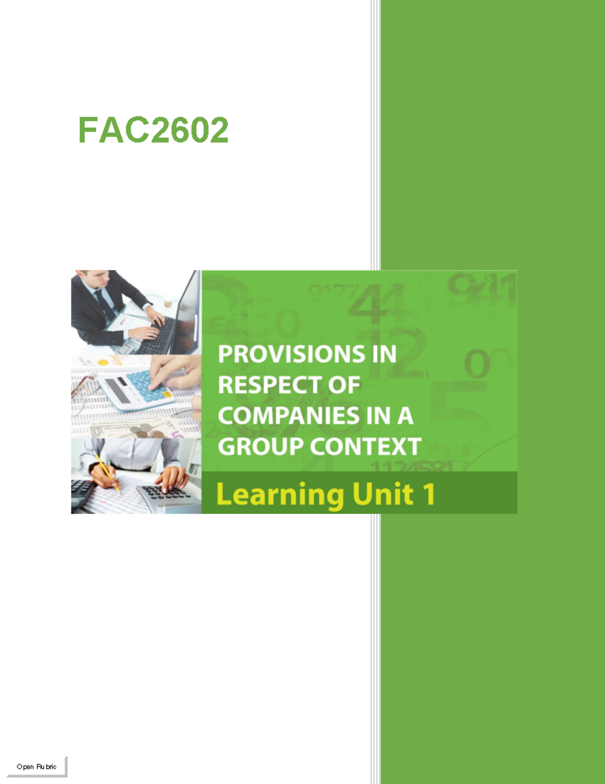 LU 17 fac2602 learning units FAC LEARNING You should be