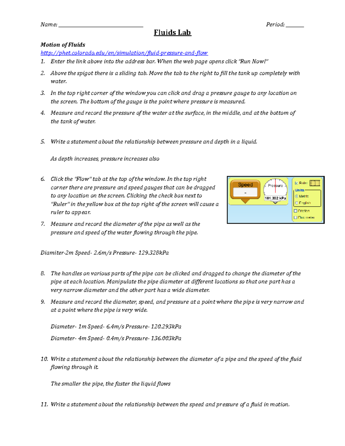 fluids-lab-pressure-diameter-and-horizontal-range-studocu