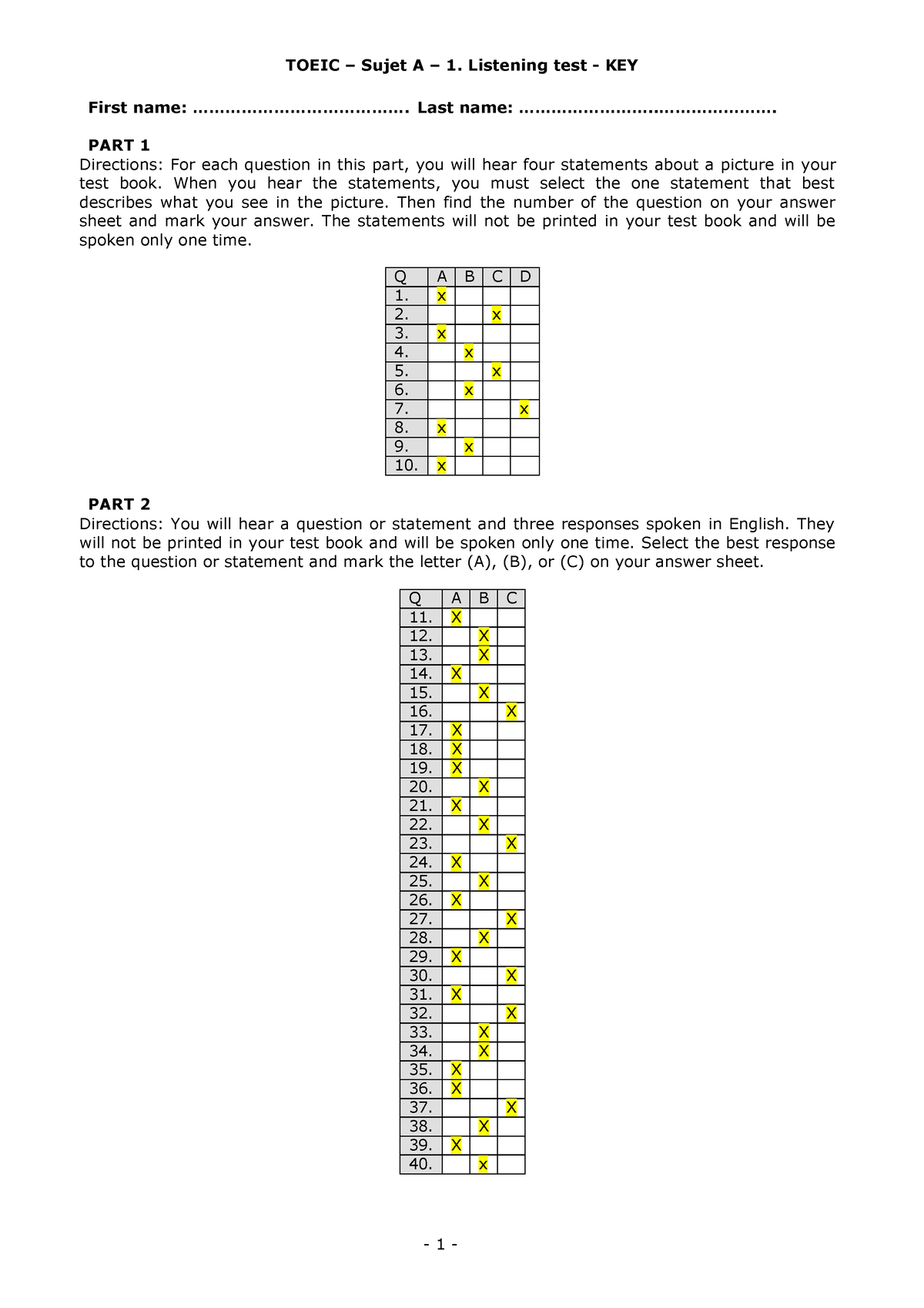 64f0a8da421873 de4c8b459e - TOEIC – Sujet A – 1. Listening test - KEY ...