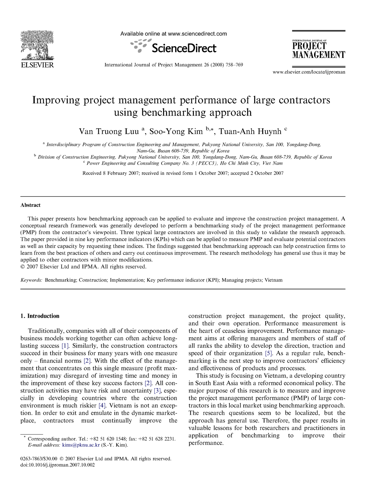 article review project management assignment