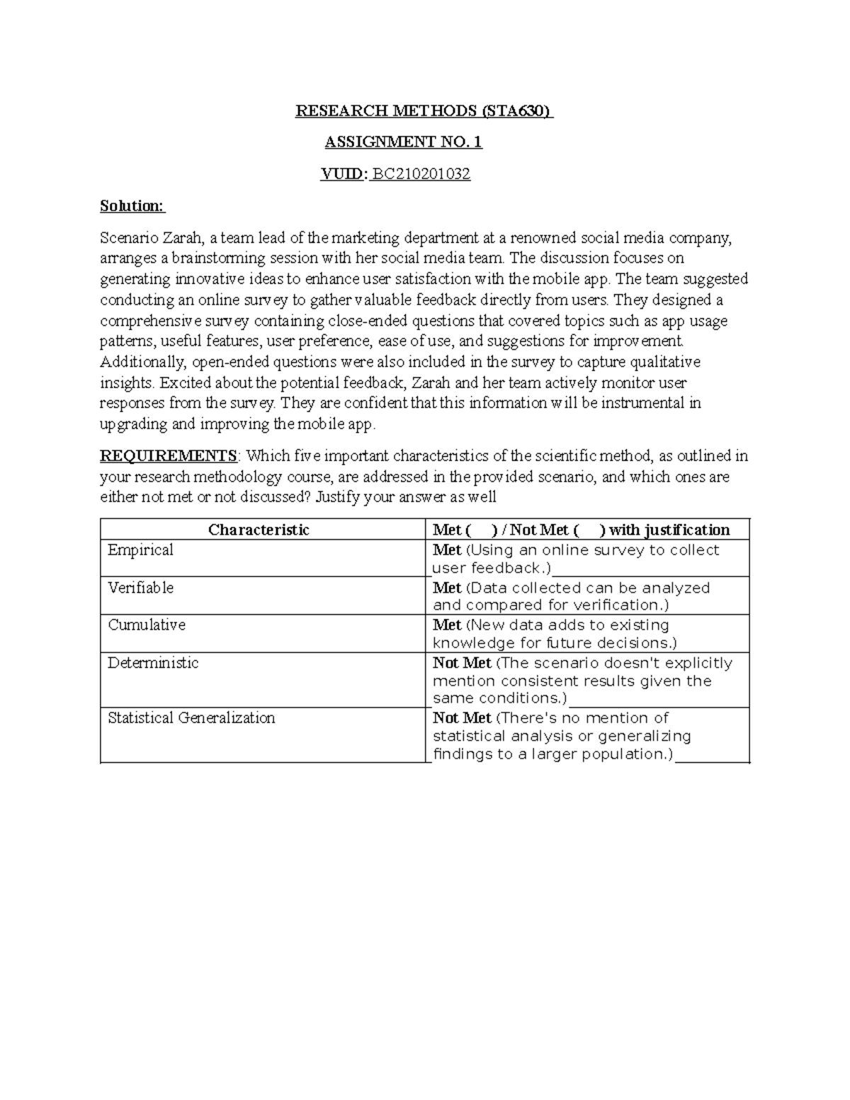 research methods (sta630) assignment no 1 solution 2021