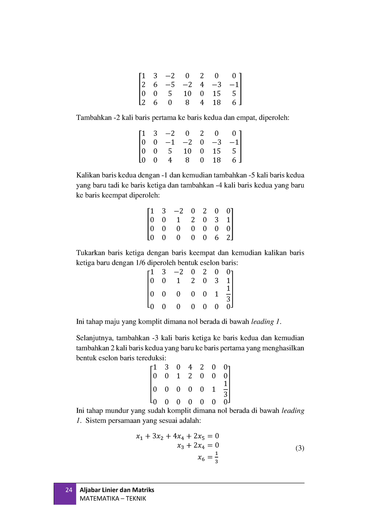 Aljabar Linier Dan Matrik-Joko Soebagyo Et - 24 Aljabar Linier Dan ...