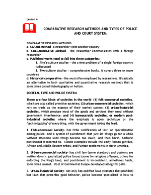 Models of Policing - Describe the different types of police and court ...