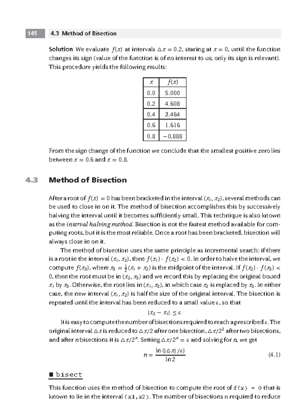 Numerical Method With Python-52 - 145 4 Method Of Bisection Solution We 