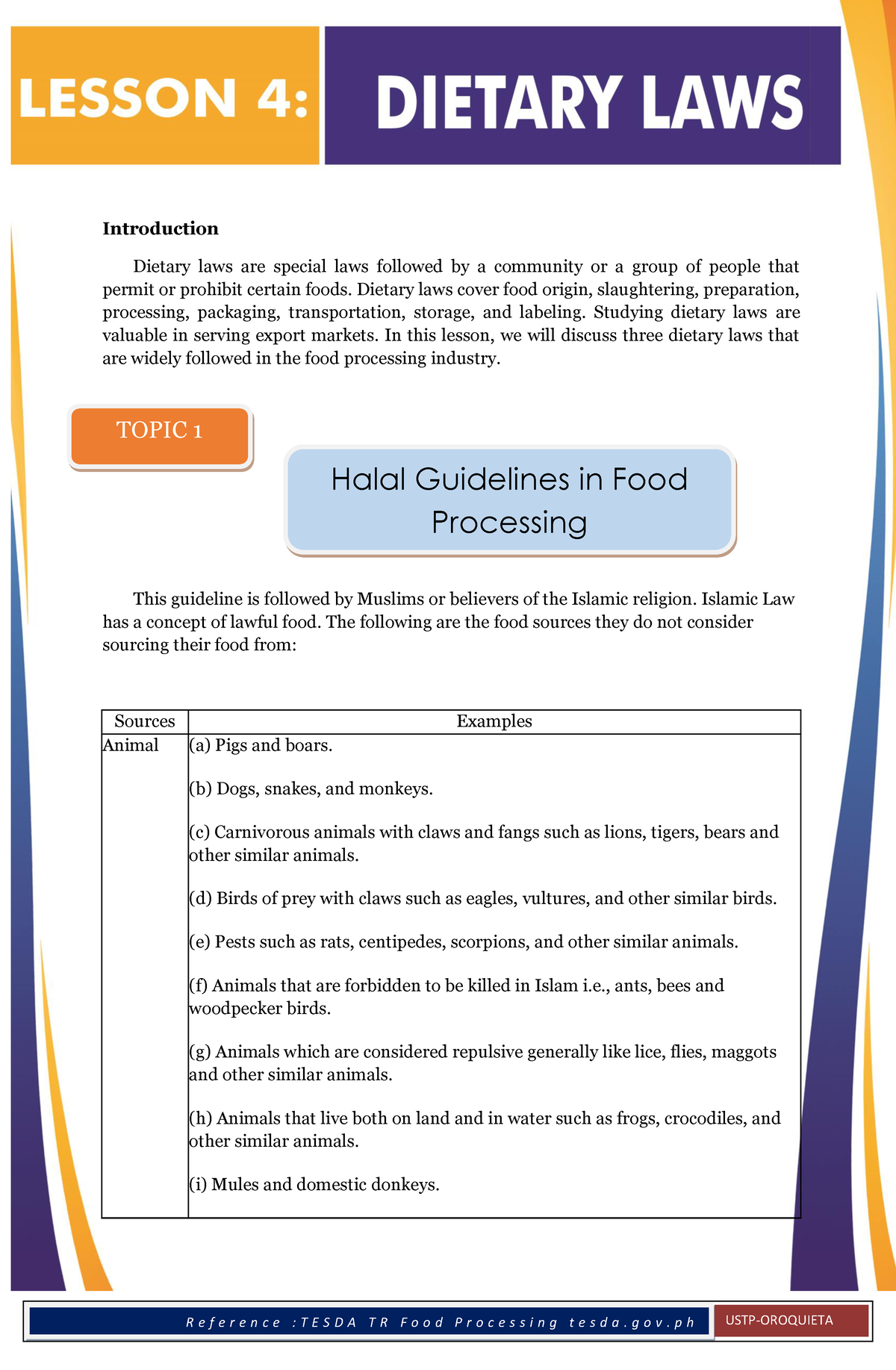 Week 8 - module - Introduction Dietary laws are special laws followed ...