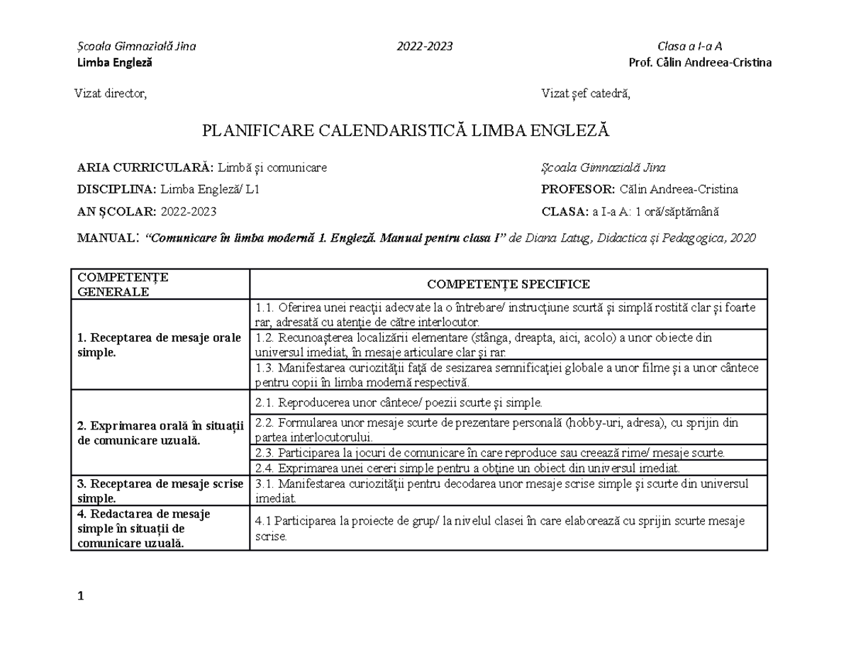 limba engleza clasa 9 2023