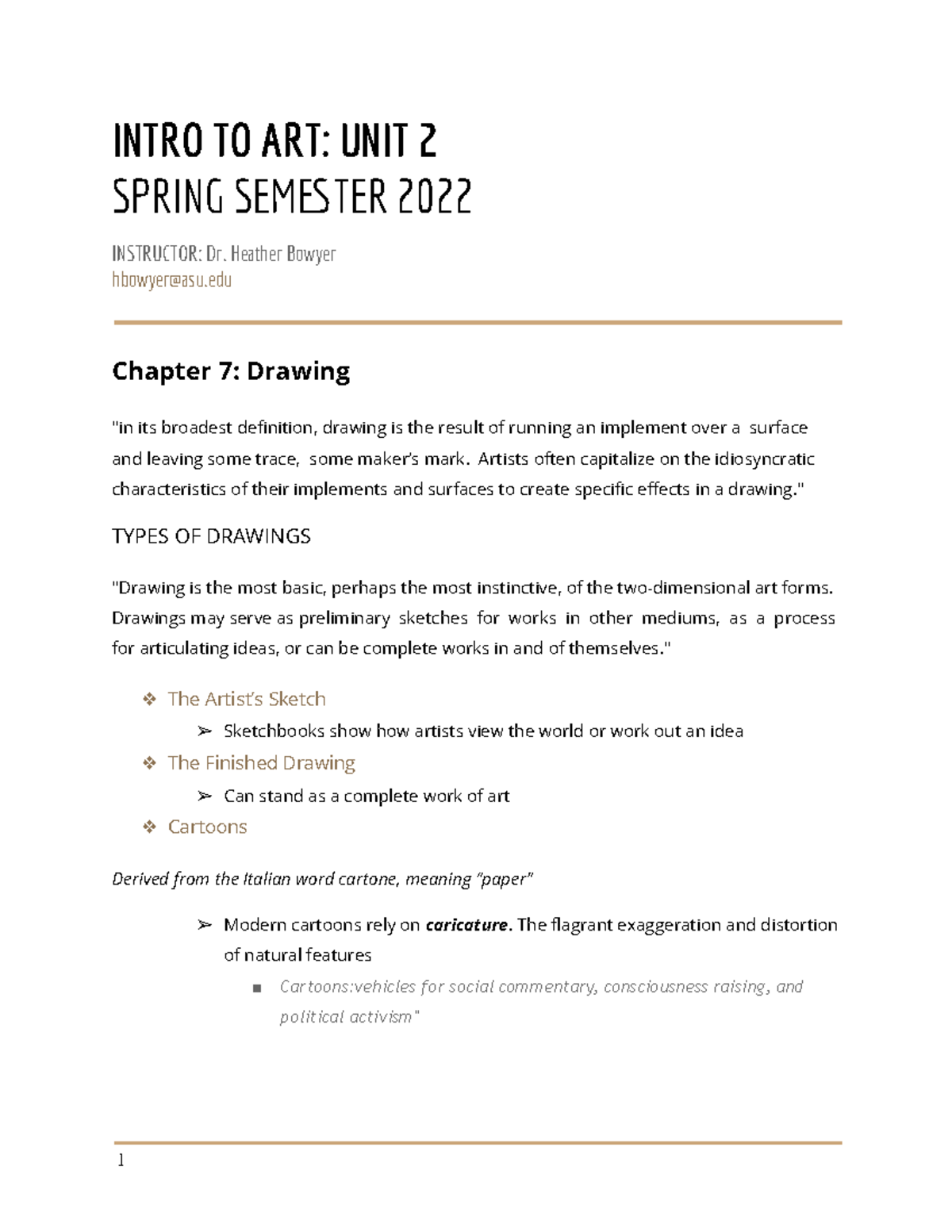 ARS 100 Unit 2 Notes - INTRO TO ART: UNIT 2 SPRING SEMTER 2022 ...