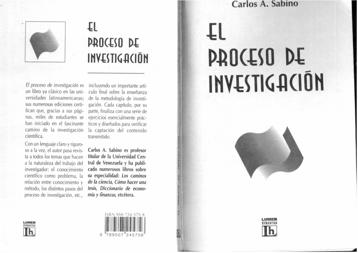 Sabino, Carlos - Conocimiento y metodo Cap 2 - Car EL EL PROCESO DE