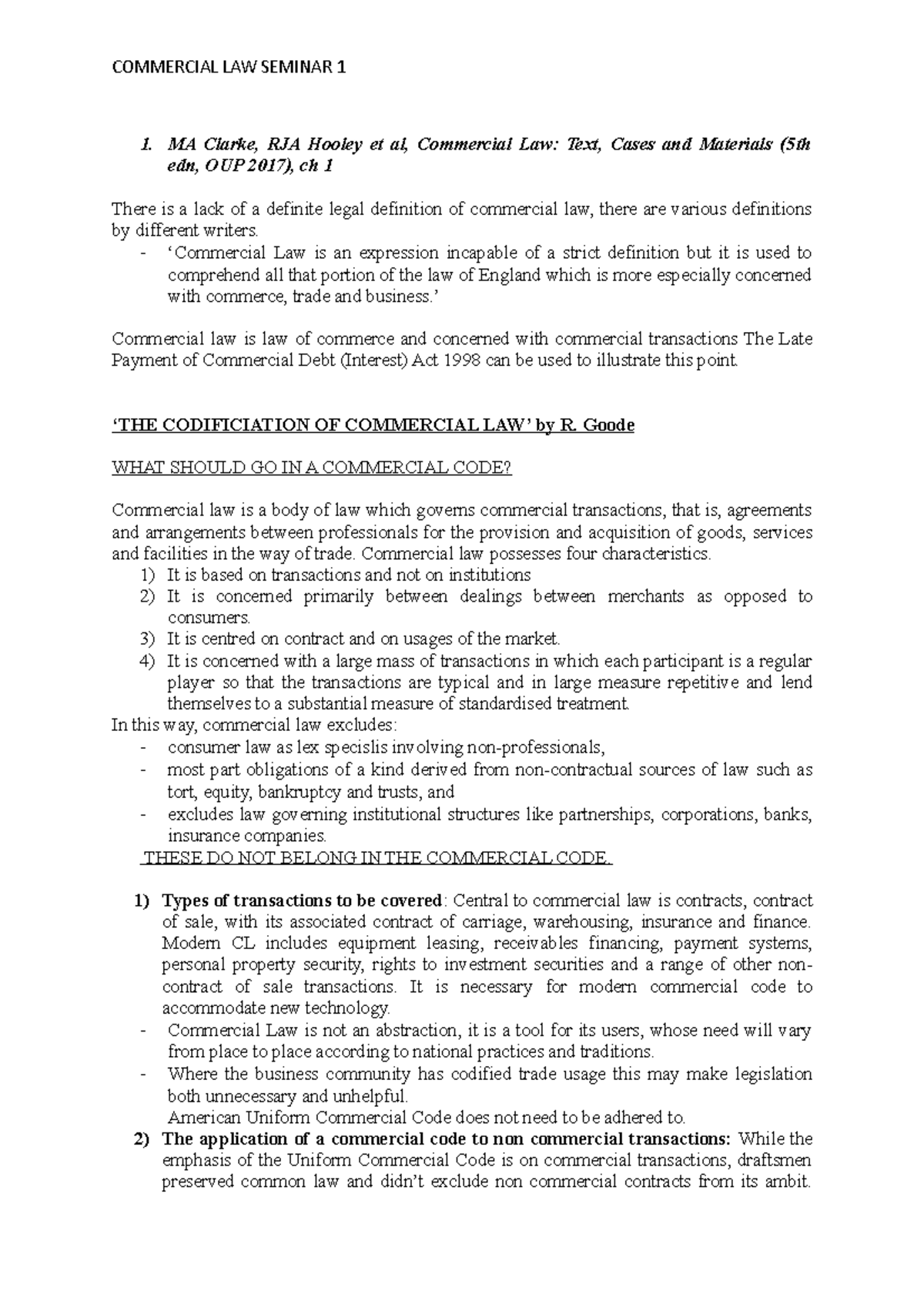 Meaning of contracts MA Clarke, RJA Hooley et al, Commercial Law Text, Cases and Materials