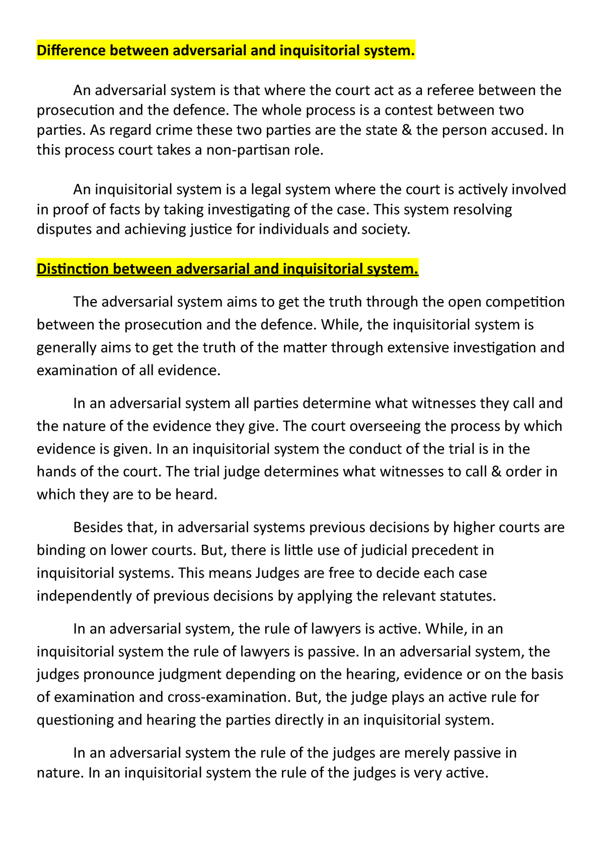 6 3 Difference Between Adversarial And Inquisitorial System 