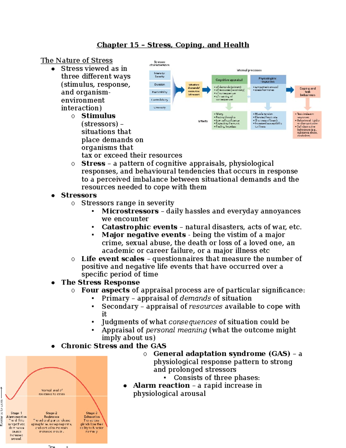 Chapter 15 Notes - Summary Psychology Frontiers and Applications ...