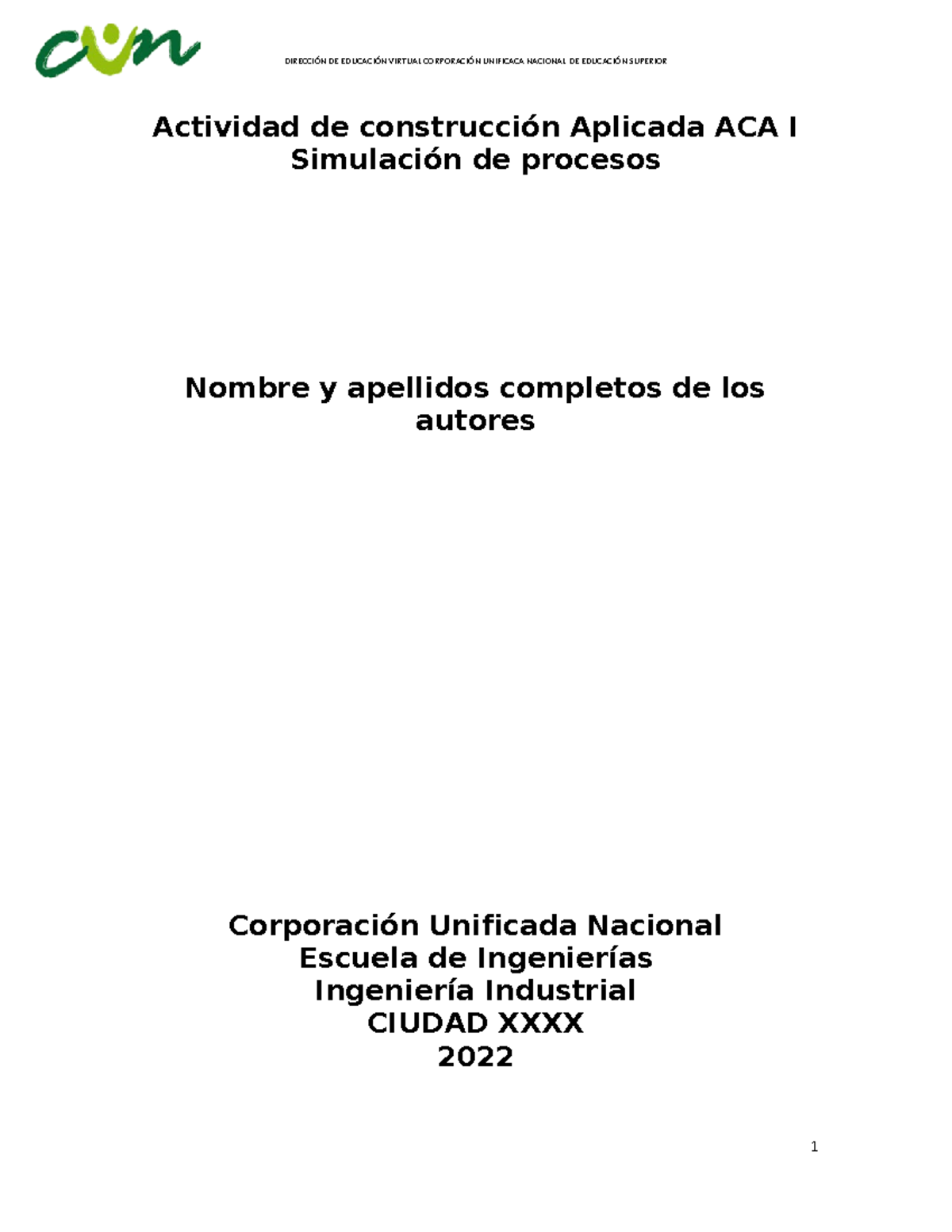 Plantilla ACA - ACA 1 - DIRECCIÓN DE EDUCACIÓN VIRTUAL CORPORACIÓN ...