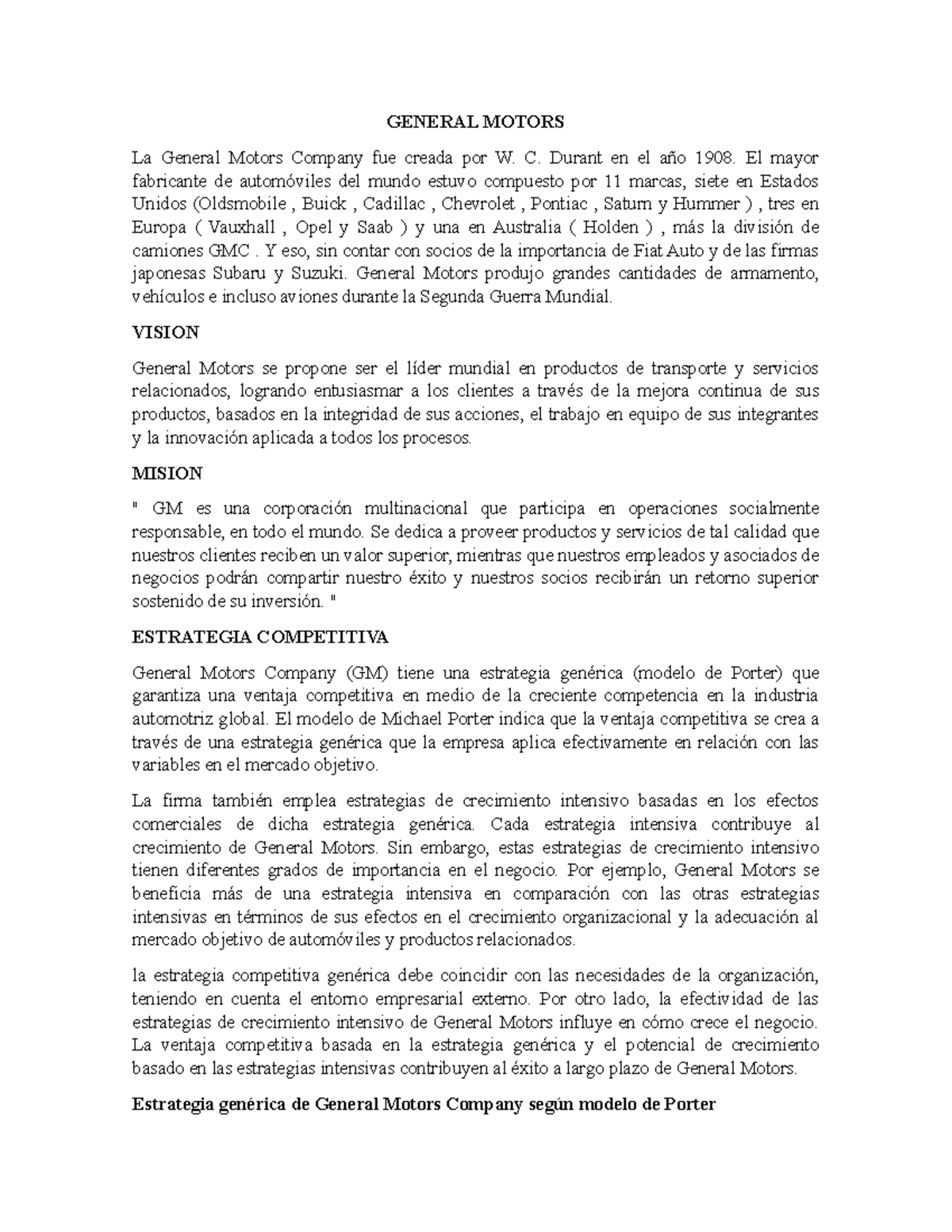 General Motors asdsadsad GENERAL MOTORS La General Motors Company