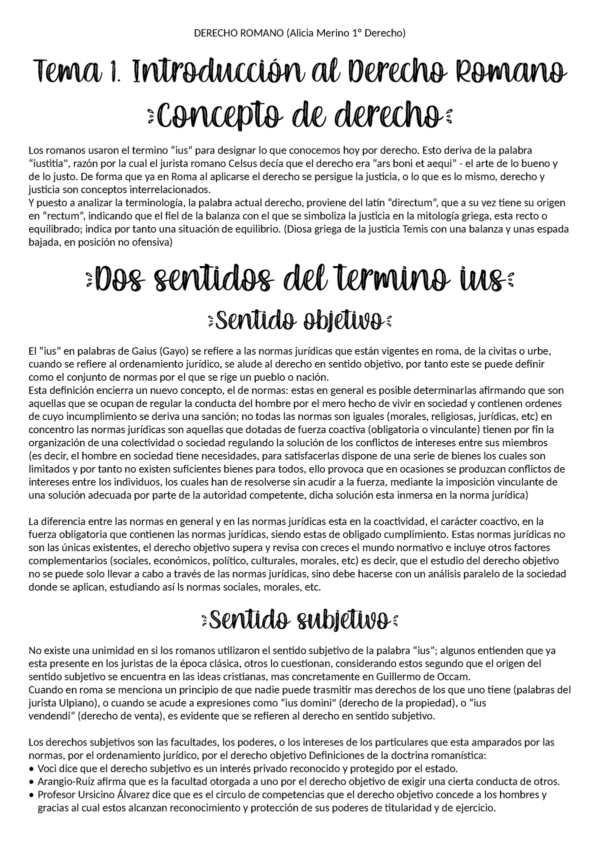 1º Derecho - Romano - Apuntes - Tema 1. Introducción Al Derecho Romano ...