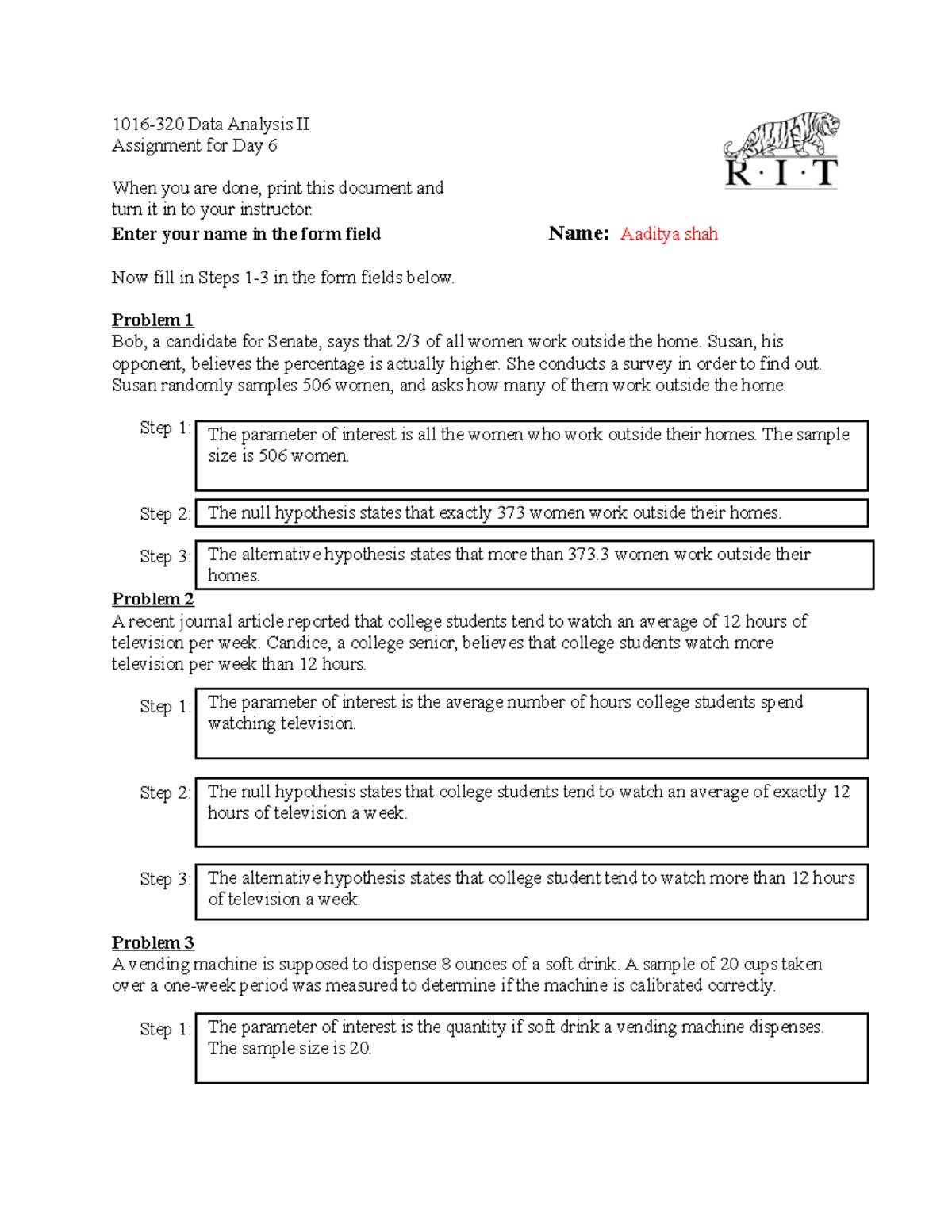 Day6 Fill Out Form-2 - Data Analysis Has an assignment every day. This ...
