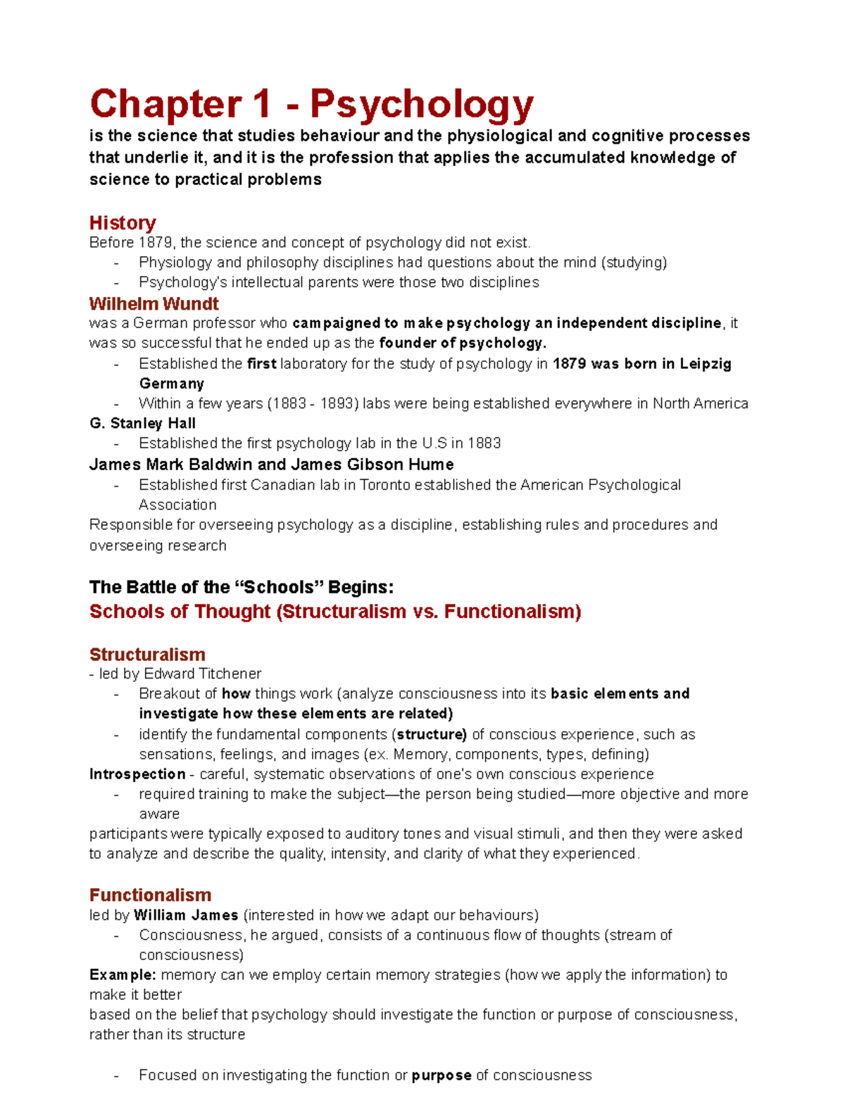 Chapter 1 - Intro Psychology - Chapter 1 - Psychology Is The Science ...