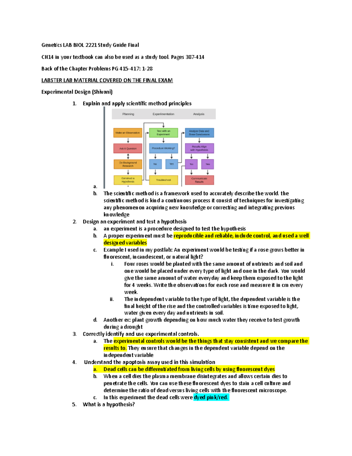 lab final study guide kev LAB BIOL 2221 Study