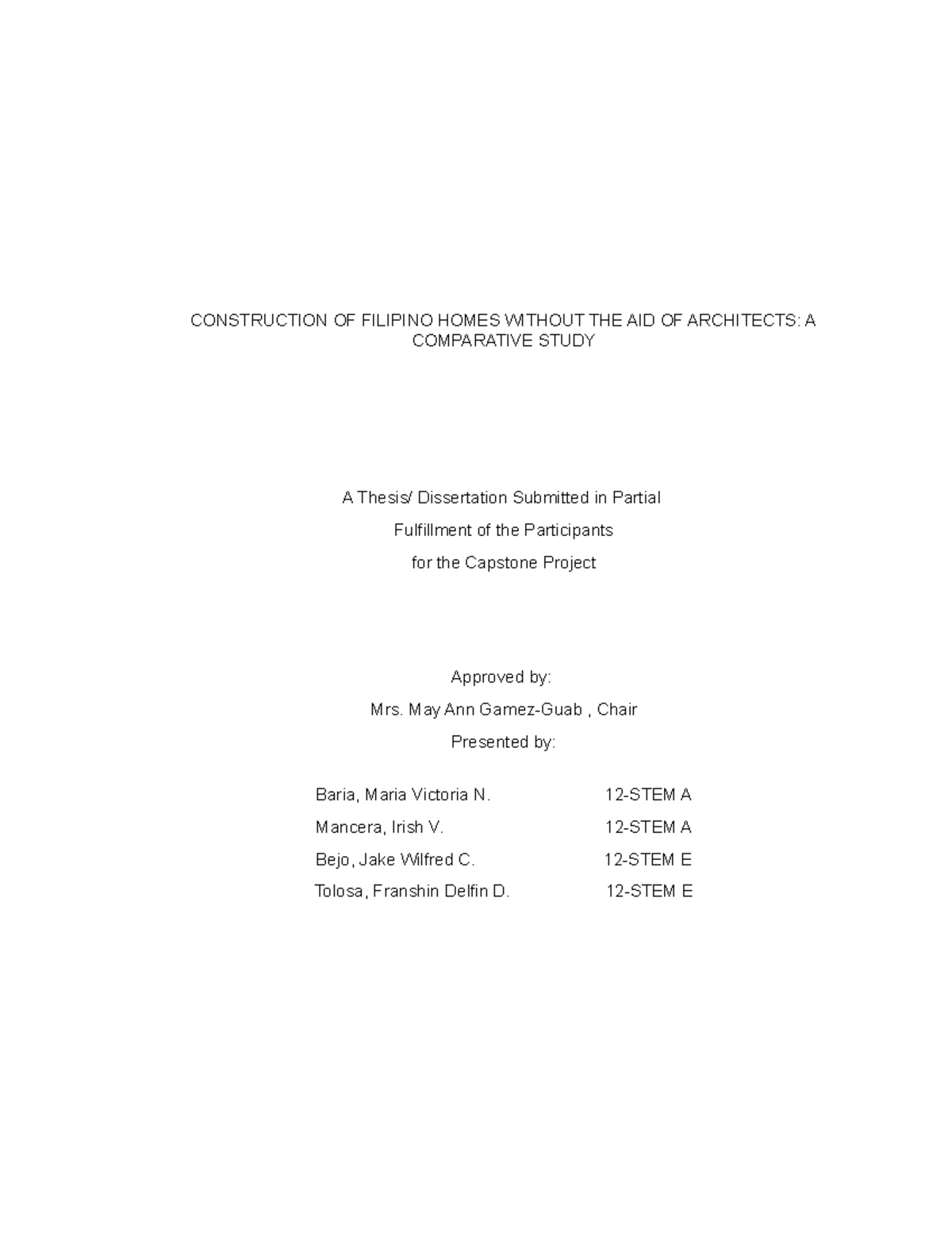 Why Architects Are Not Relevant - CONSTRUCTION OF FILIPINO HOMES ...