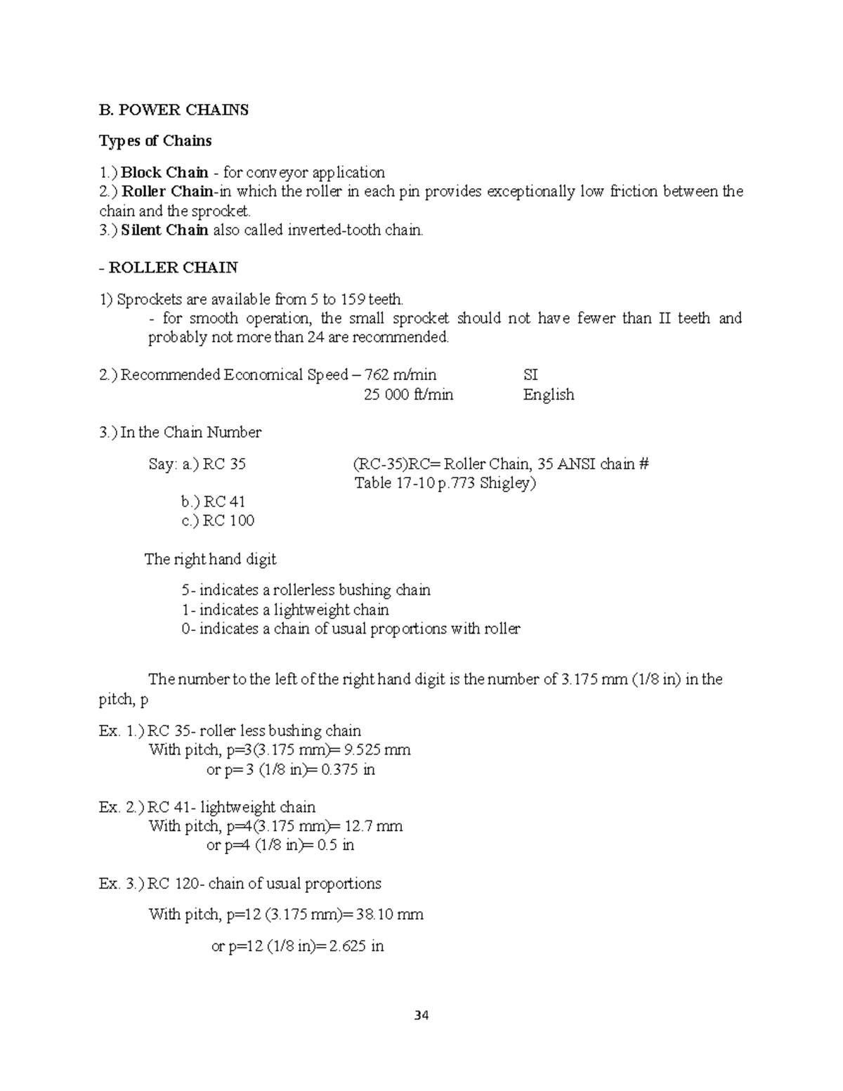 GroupG (Bautista, Mendoza K., Pama) B. POWER CHAINS Types of Chains