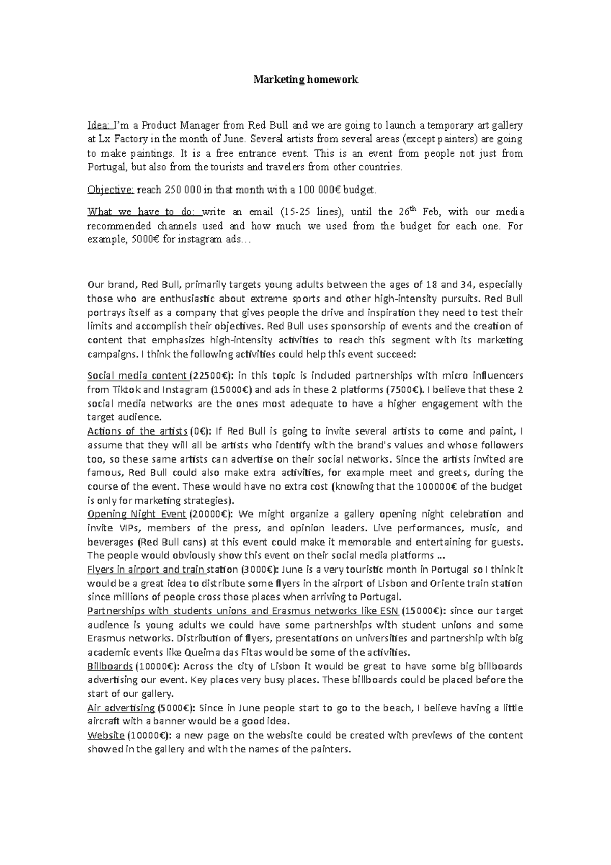 Marketing homework about Red Bull / trabalho de casa sobre Red Bull ...