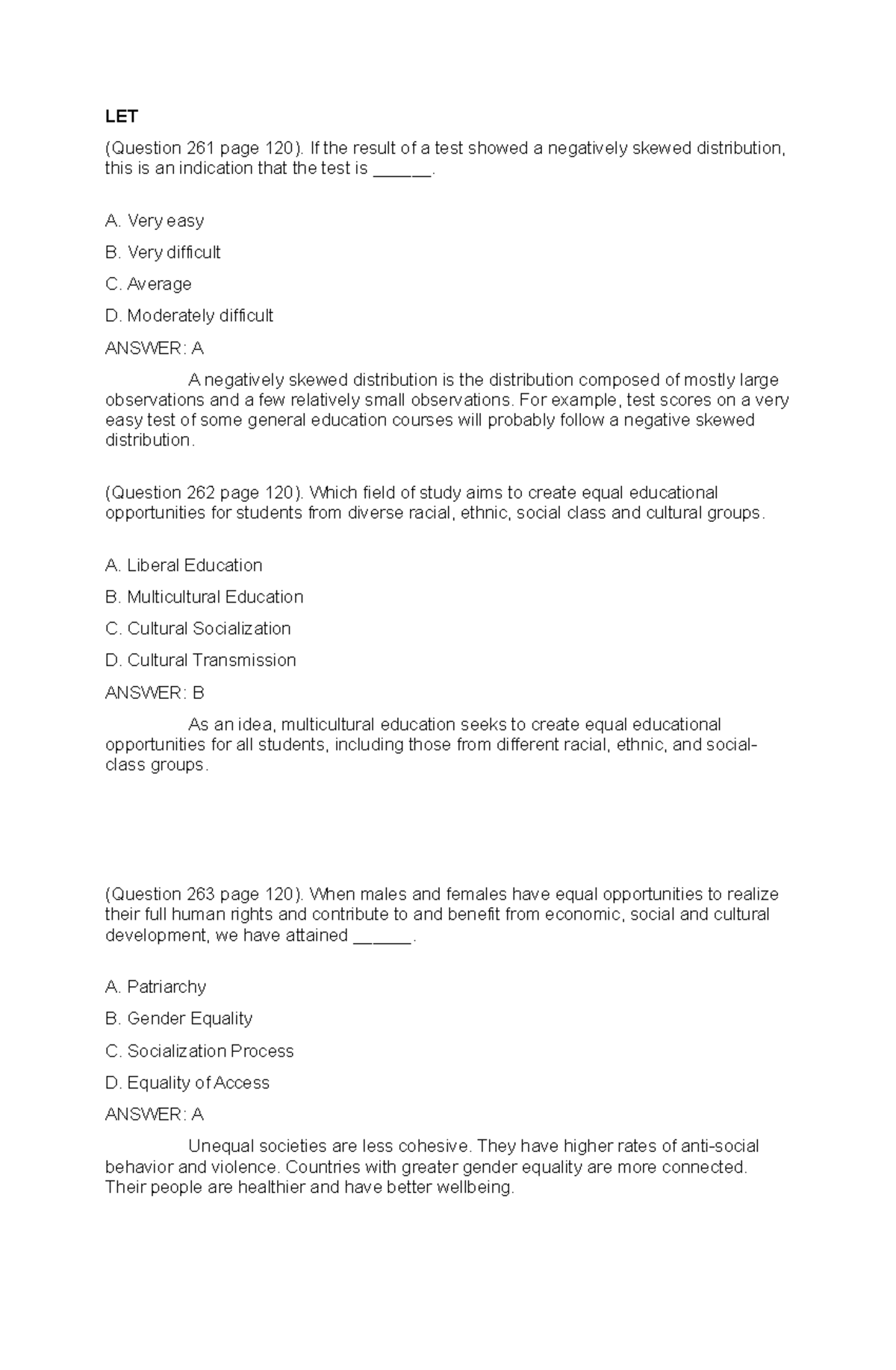 Let 3 - Reviewer - Let (question 261 Page 120). If The Result Of A Test 