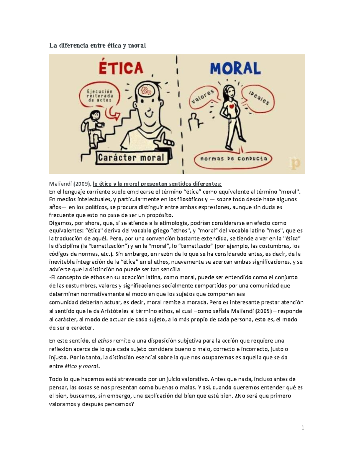 Etica Y Deontologia M1 La Diferencia Entre ética Y Moral Maliandi