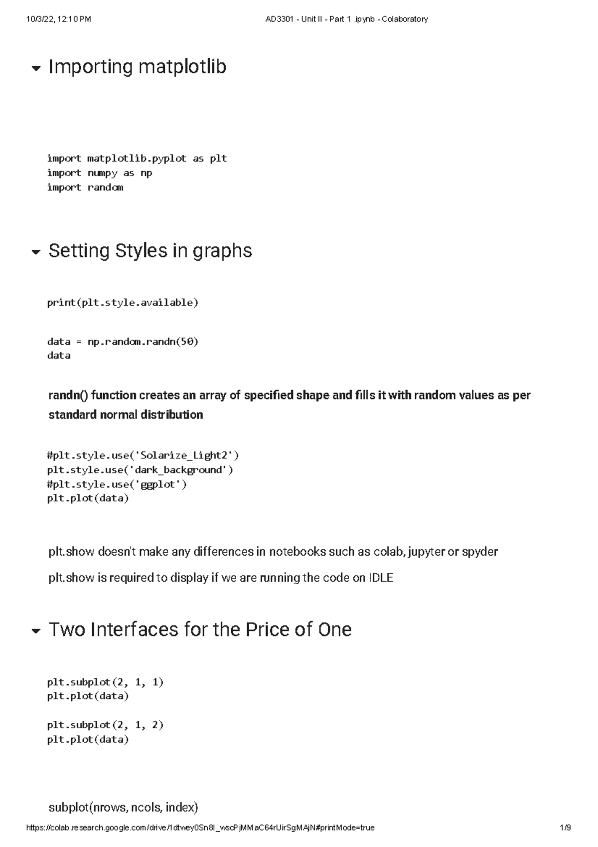AD3301 - Unit II - Part 1 .ipynb - Colaboratory - Importing matplotlib ...