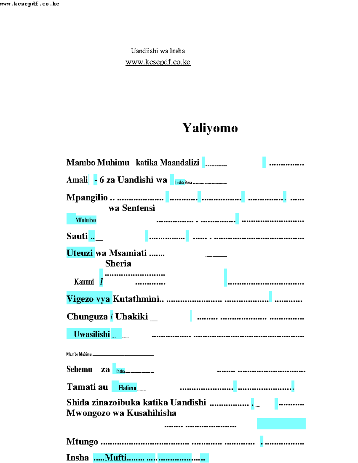 Mawasiliano^ 1.2 Uandishi-wa-Insha-Bora - Uandiishi wa Insha ...