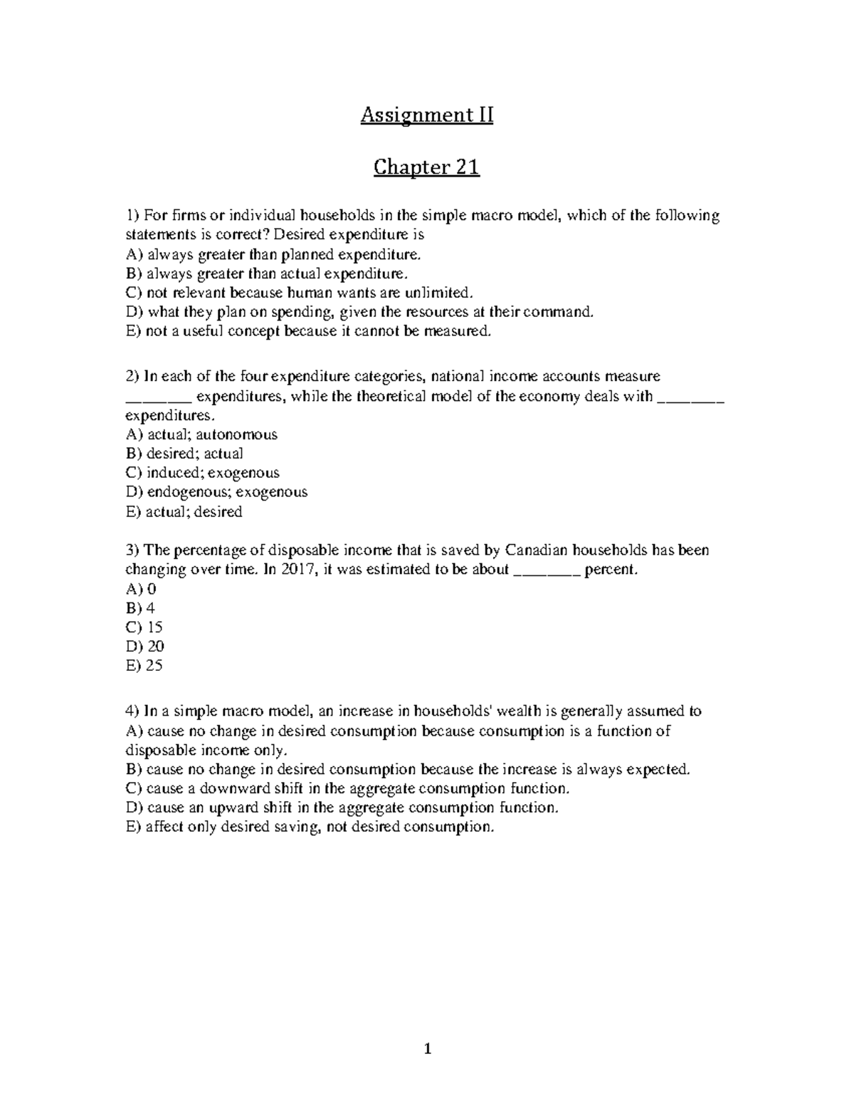 Assignment II copy - Assignment II Chapter 21 For firms or individual ...
