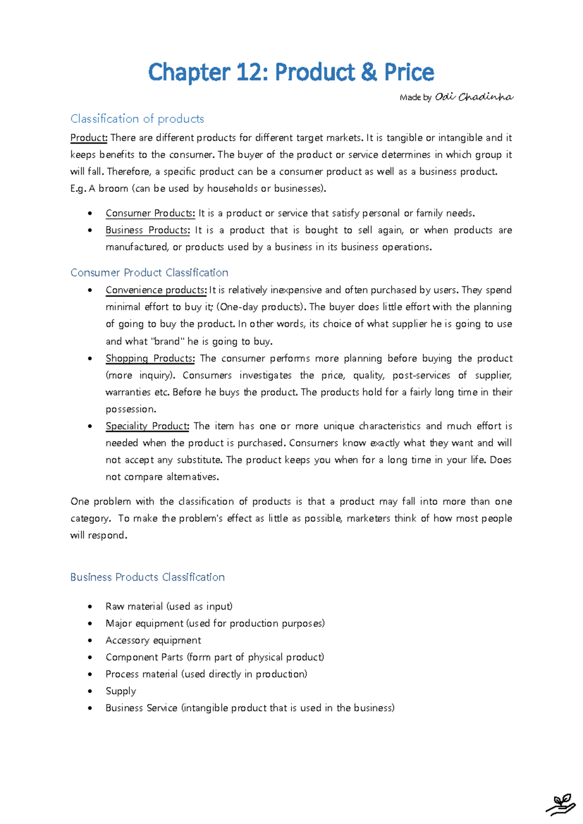 Chapter 12 - Product and Price - Chapter 1 2 : Product & Price Made by ...