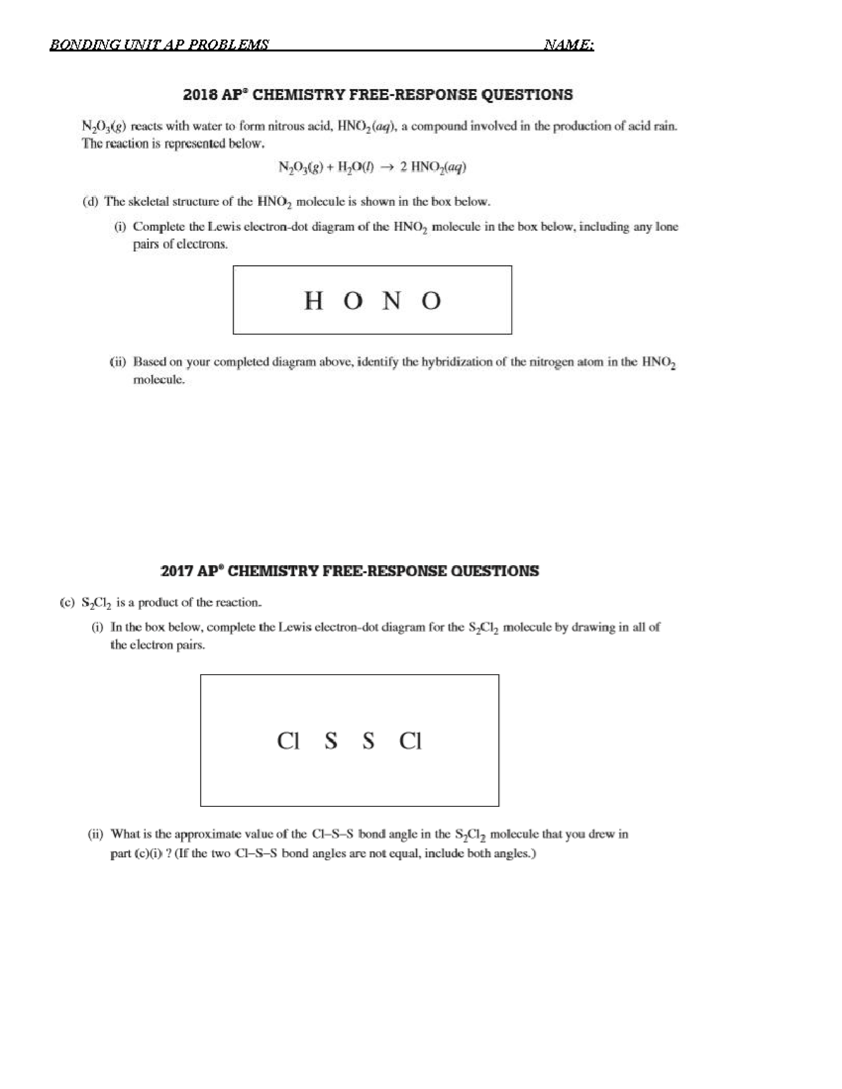 Ap Chemistry Frq 2024 - 5n1q3af