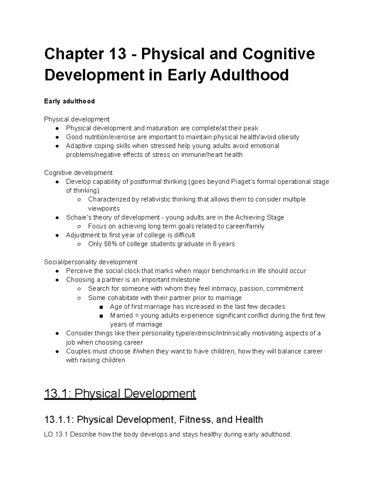 Cognitive development 2025 early adulthood