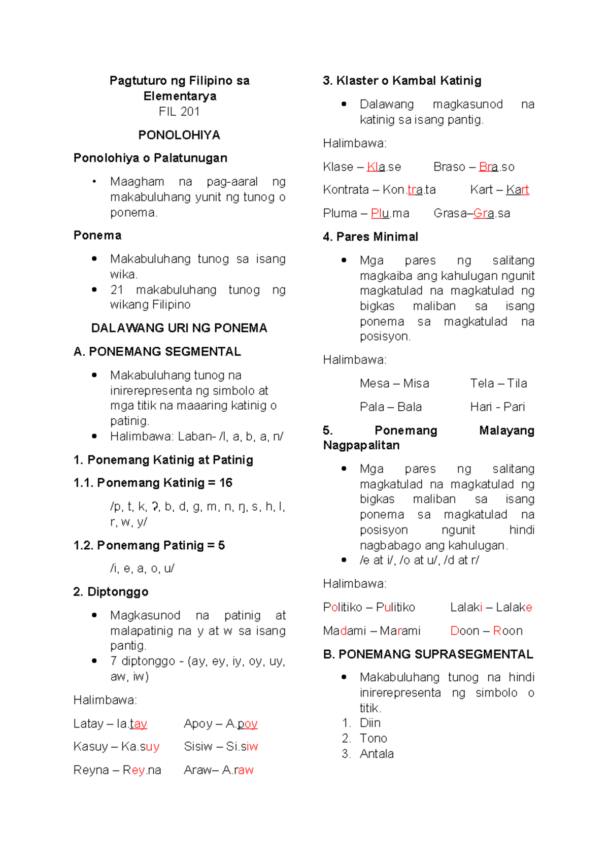 PFE-3 - It's Helpful - Pagtuturo Ng Filipino Sa Elementarya FIL 201 ...